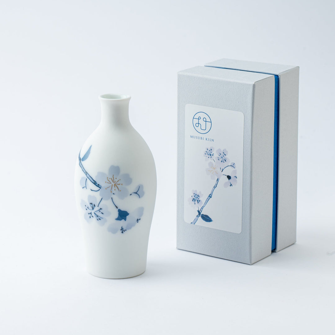 Blue Flower Sakura Tokkuri Sake Carafe