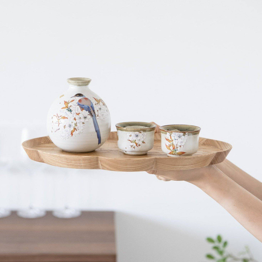 Sakura and Bird Sake Set