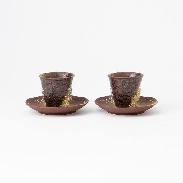 Flower Cup and Saucer Pair
