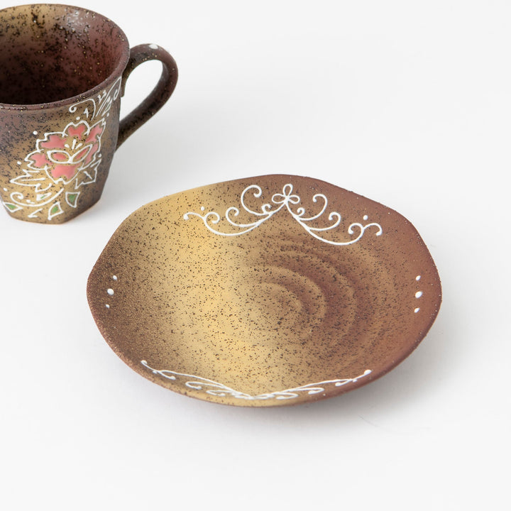 Flower Cup and Saucer Pair