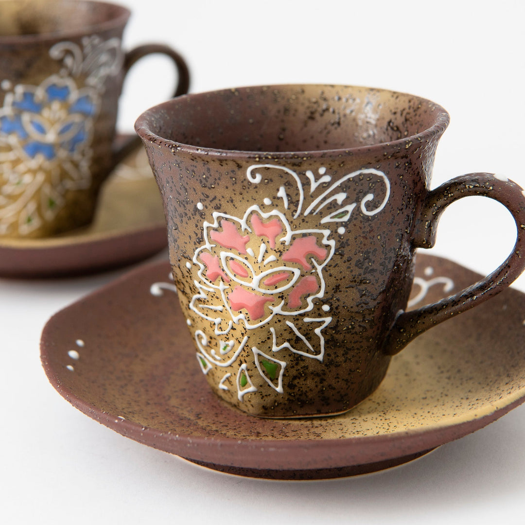 Flower Cup and Saucer Pair
