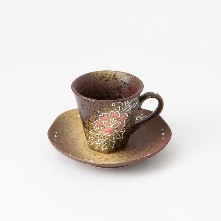 Flower Cup and Saucer Pair