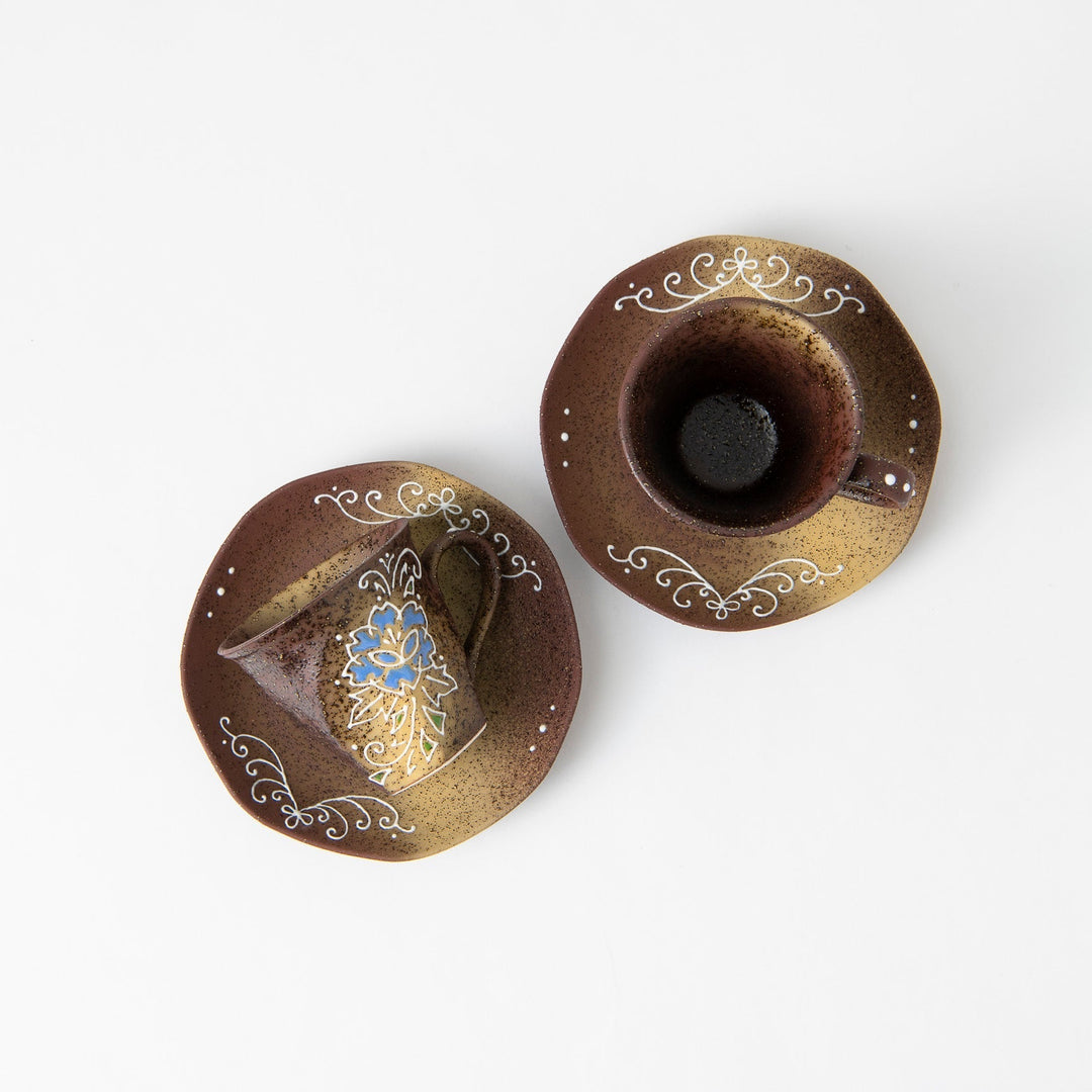 Flower Cup and Saucer Pair