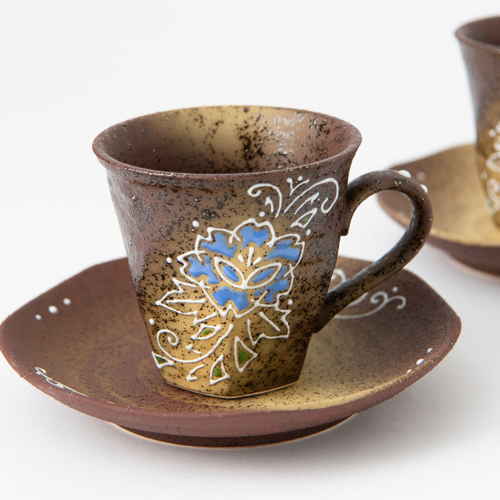 Flower Cup and Saucer Pair
