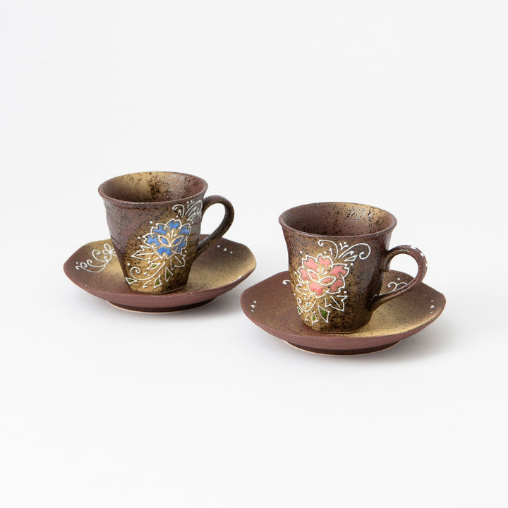 Flower Cup and Saucer Pair
