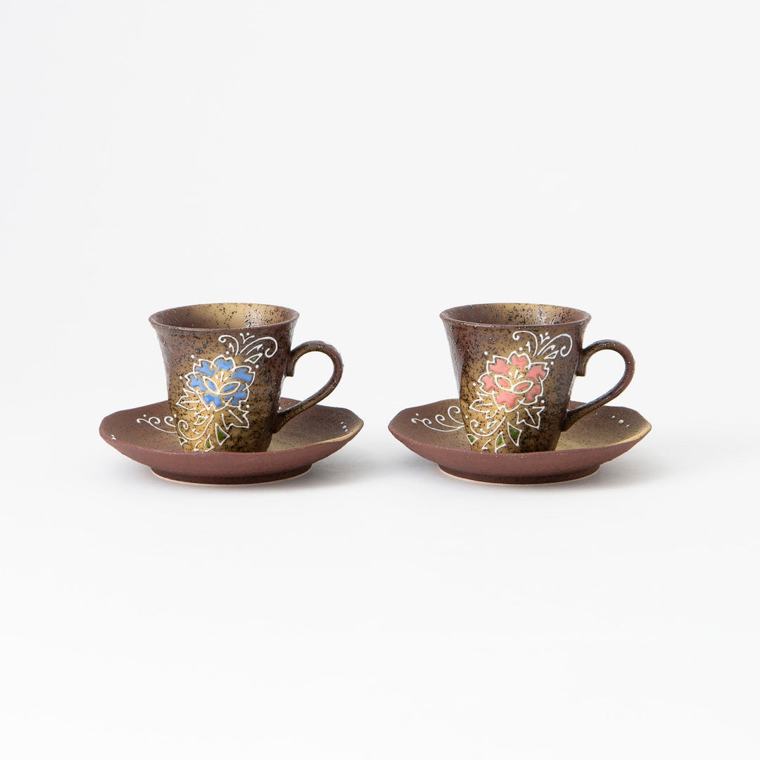 Flower Cup and Saucer Pair