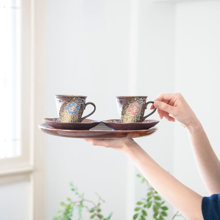 Flower Cup and Saucer Pair