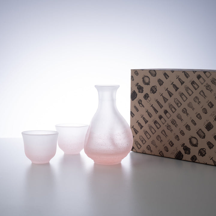Pink Fubuki 3-Piece Sake Set