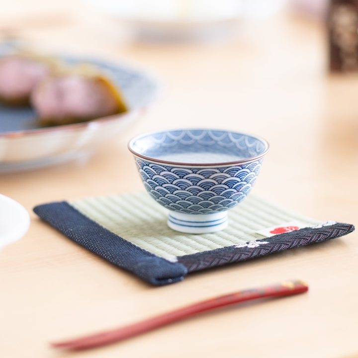 Seigaiha Blue Wave Japanese Tea Set 12.5 oz