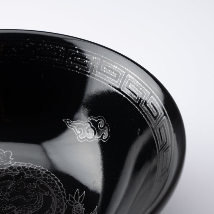 Silver Dragon Black Ramen Bowl 8.3 in