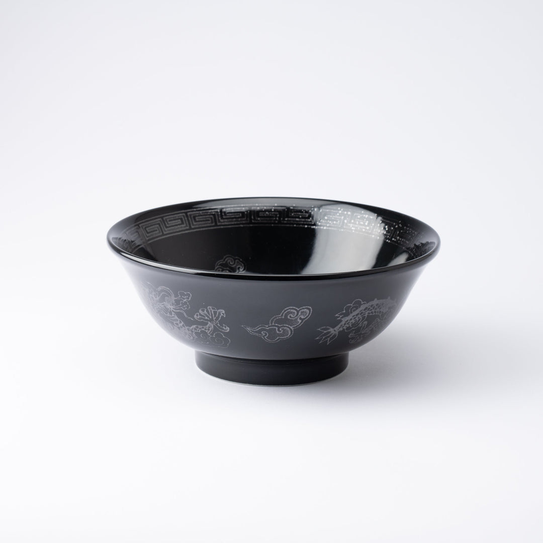 Silver Dragon Black Ramen Bowl 8.3 in