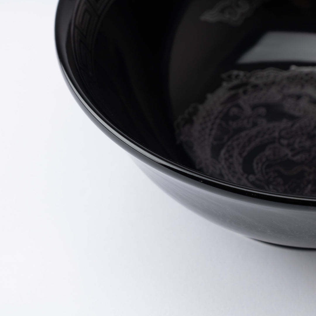 Silver Dragon Black Ramen Bowl 8.3 in