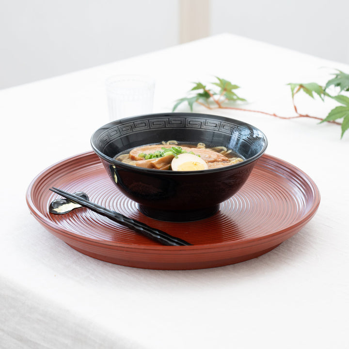 Silver Dragon Black Ramen Bowl 8.3 in