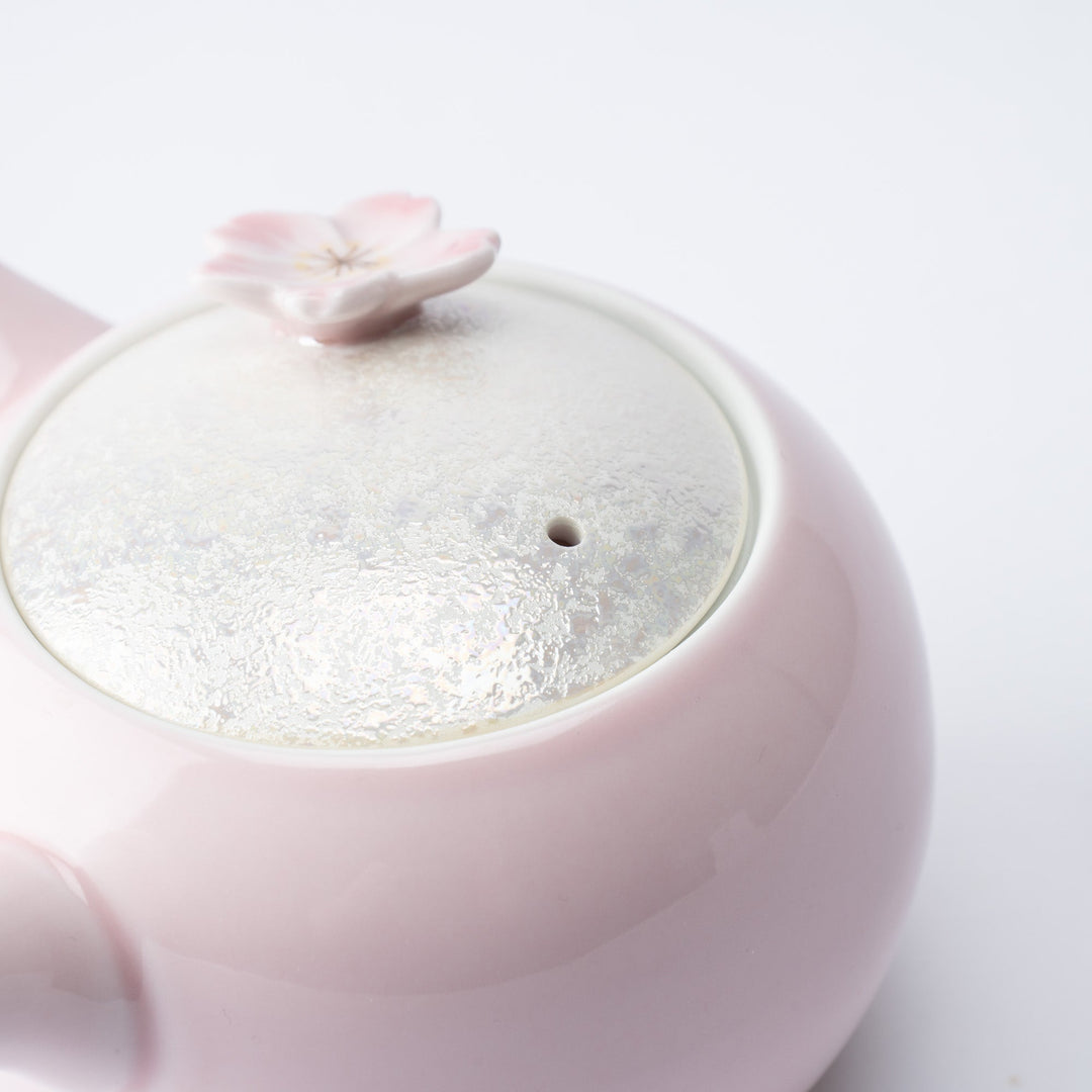 Lustrous Sakura Pink Japanese Teapot