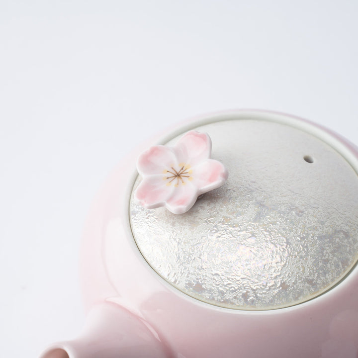Lustrous Sakura Pink Japanese Teapot