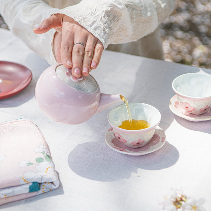 Lustrous Sakura Pink Japanese Teapot