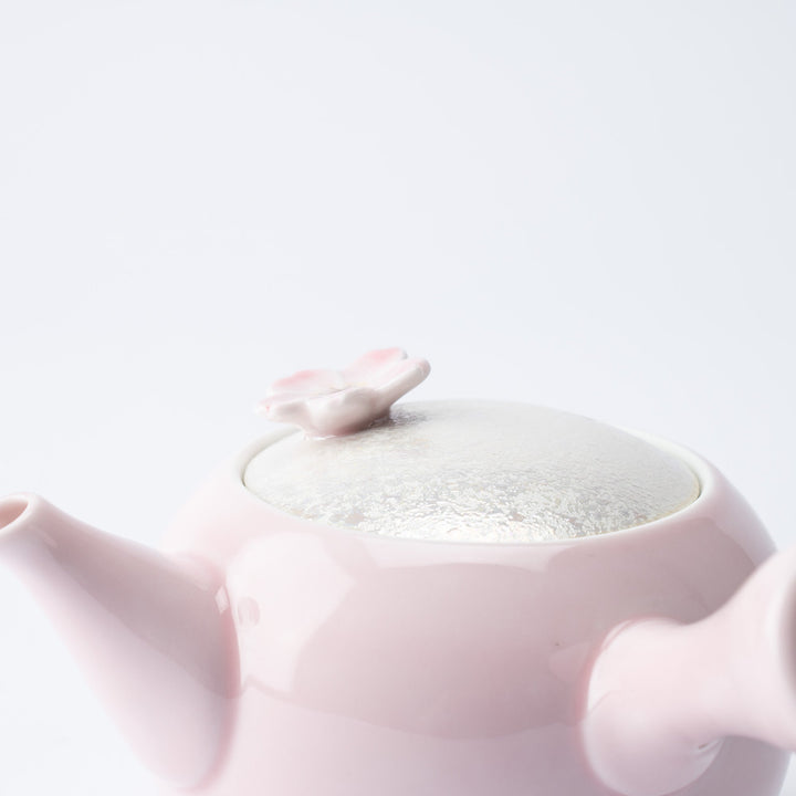 Lustrous Sakura Pink Japanese Teapot