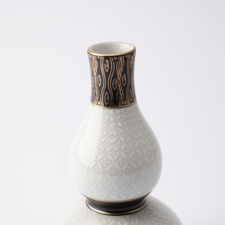 White Cloisonne Sake Set