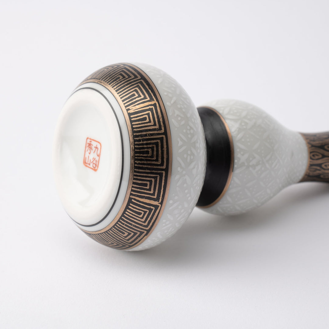 White Cloisonne Sake Set
