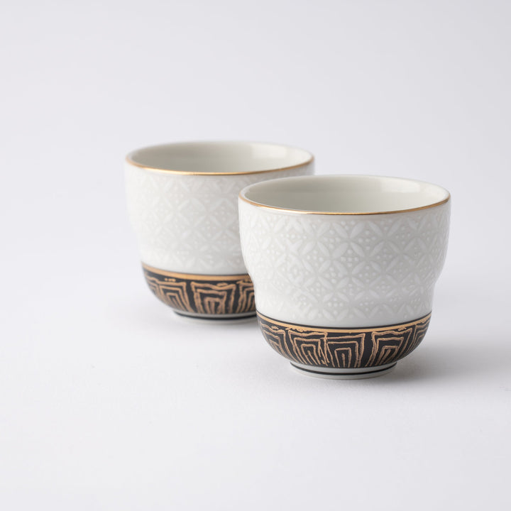 White Cloisonne Sake Set