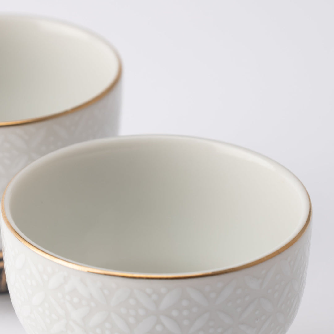 White Cloisonne Sake Set