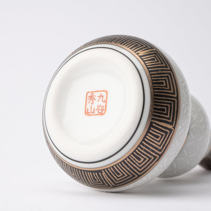 White Cloisonne Sake Set