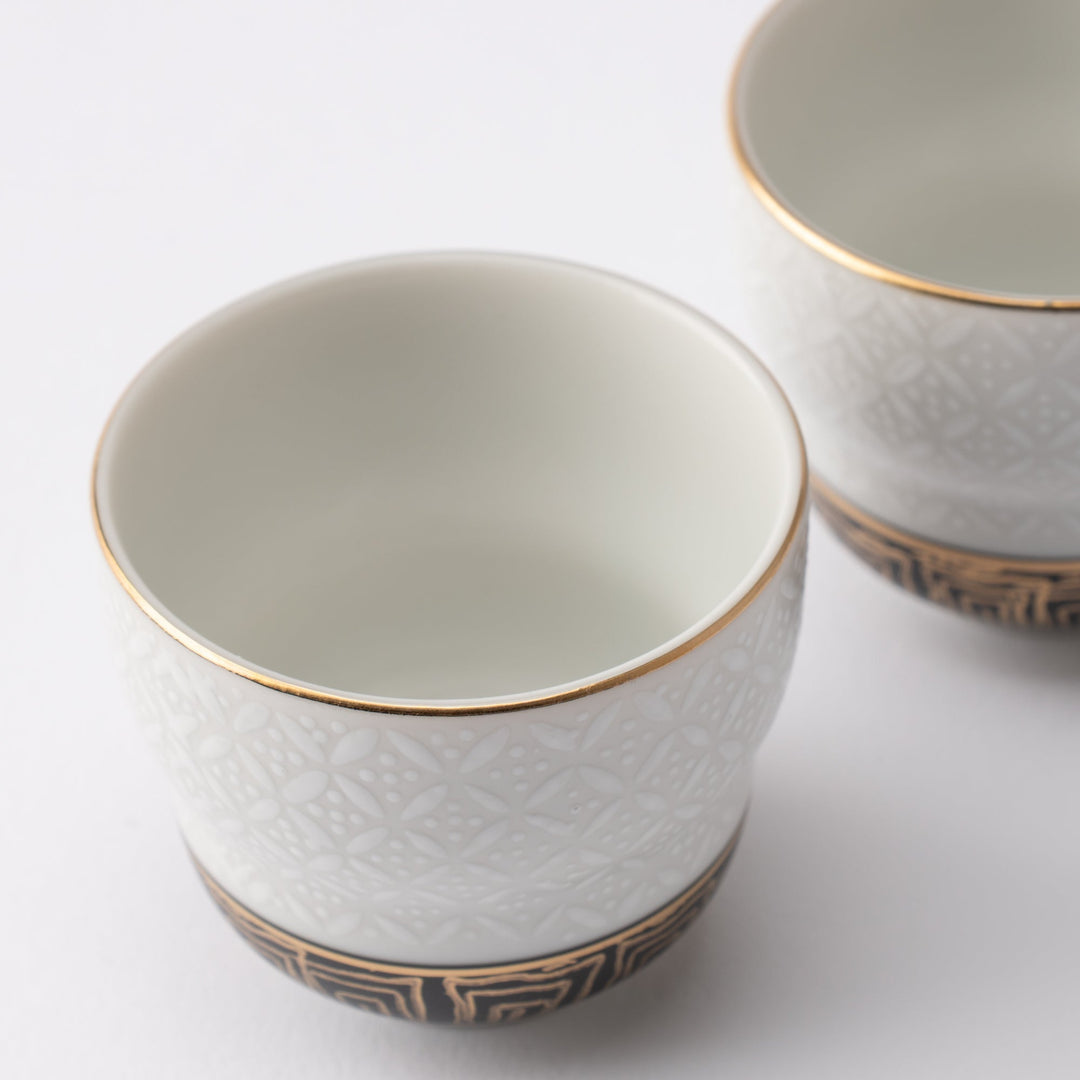 White Cloisonne Sake Set