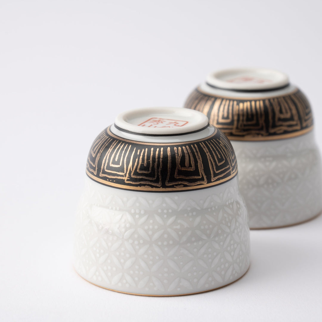 White Cloisonne Sake Set